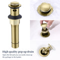 Bathroom Faucet Brushed Gold with Pop up Drain & brushed gold-metal