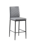 light gray modern simple bar chair, fireproof leather light gray-pu leather