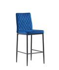 Blue bar stool, velvet stool, modern bar chair, bar blue-textile-velvet