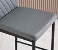 light gray modern simple bar chair, fireproof leather light gray-pu leather