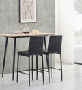 Black modern simple bar chair, fireproof leather black-pu leather