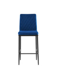 Blue bar stool, velvet stool, modern bar chair, bar blue-textile-velvet