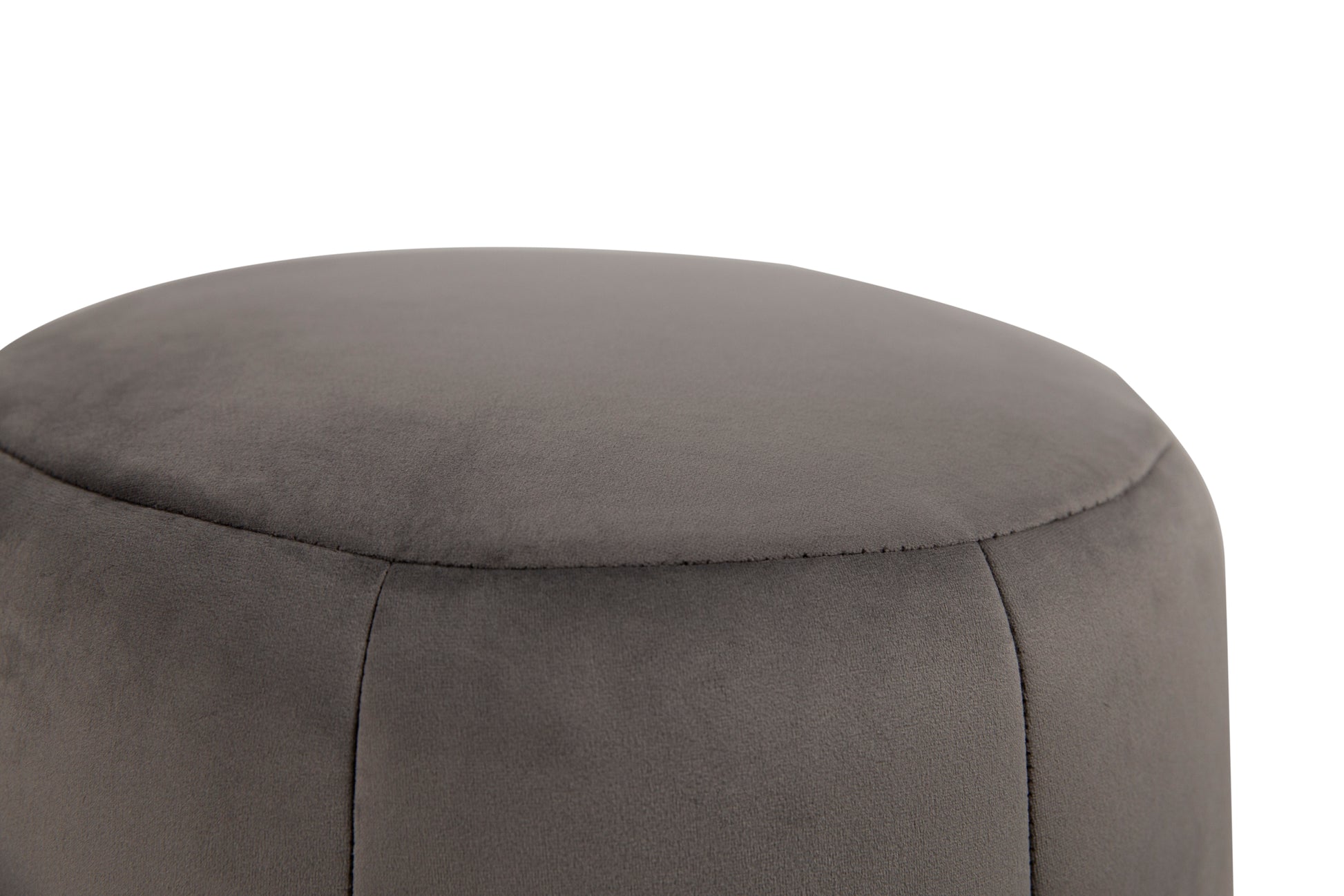 18.5'' Tall Stainless Steel Upholstered Ottoman in gray-velvet