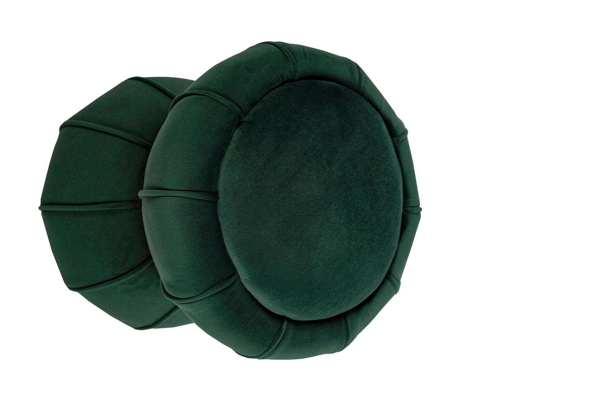 18.5'' Tall Stainless Steel Upholstered Ottoman in green-velvet
