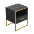 Update Modern Nightstand with 1Drawers, Suitable for black-metal & wood