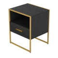 Update Modern Nightstand with 1Drawers, Suitable for black-metal & wood