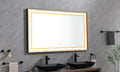 96in. W x36 in. H Framed LED Single Bathroom Vanity matte black-aluminum