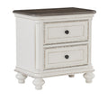 Antique White and Brown Gray Finish1pc Nightstand of antique white-2 drawers-bedroom-traditional-wood