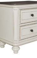 Antique White and Brown Gray Finish1pc Nightstand of antique white-2 drawers-bedroom-traditional-wood