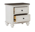 Antique White and Brown Gray Finish1pc Nightstand of antique white-2 drawers-bedroom-traditional-wood