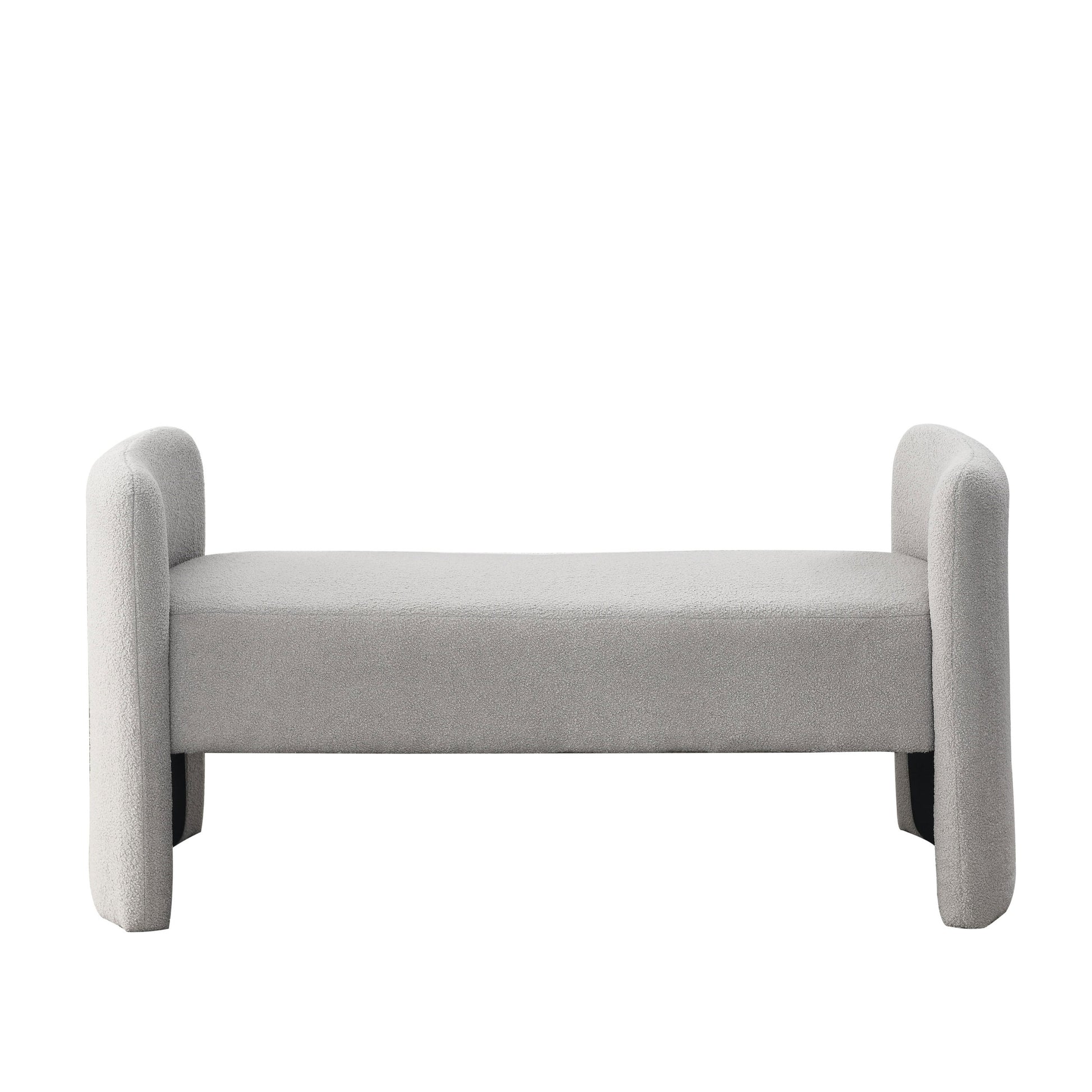 Welike 52" Bench for Bedroom End of Bed Modern grey teddy-foam-polyester