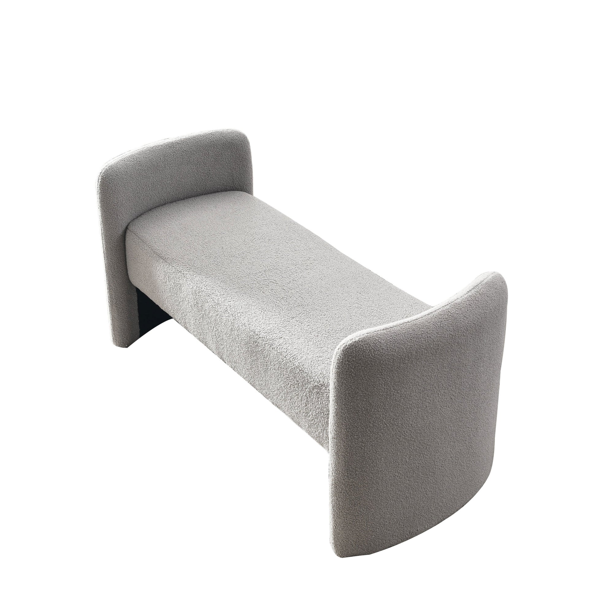 Welike 52" Bench for Bedroom End of Bed Modern grey teddy-foam-polyester