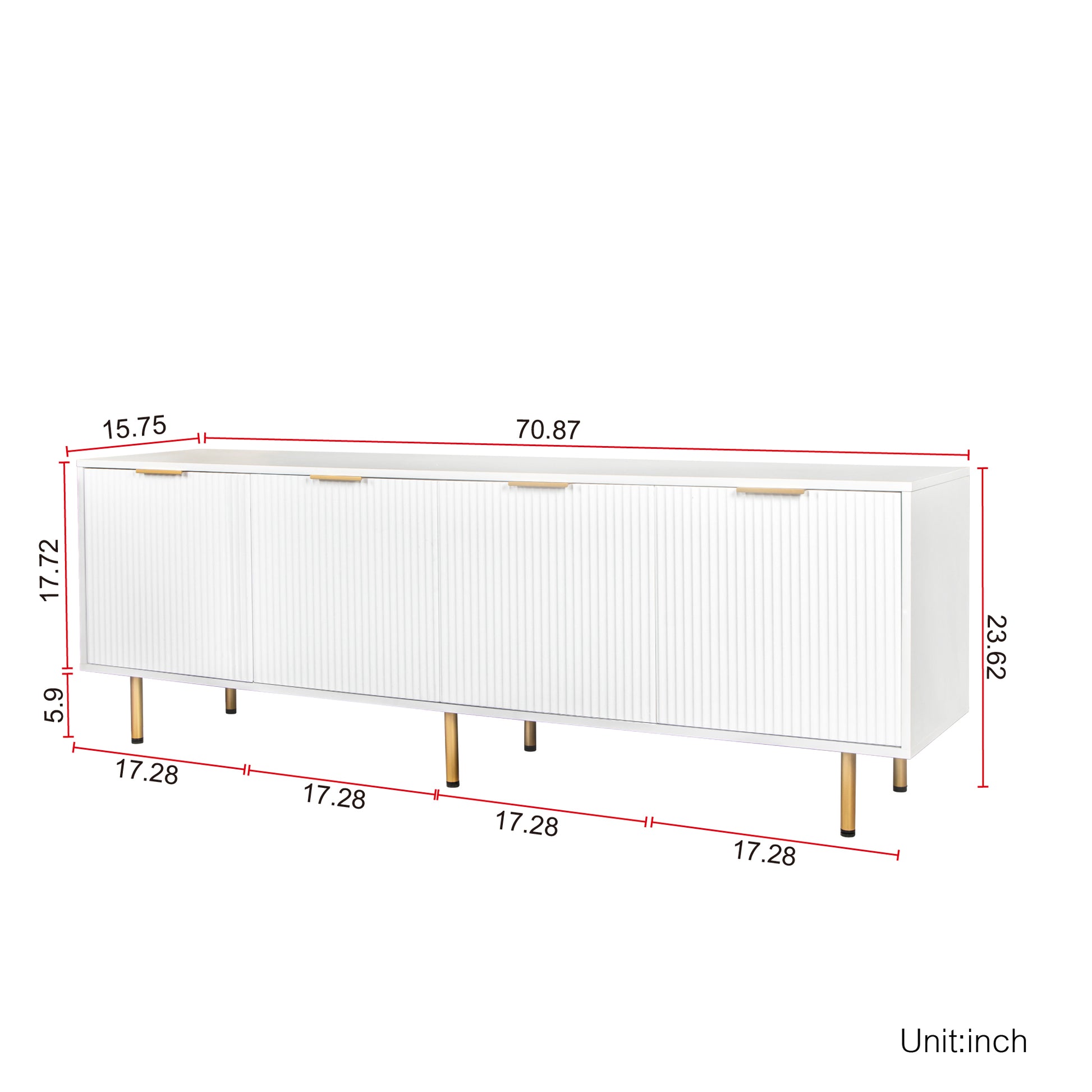 Modern Warm White Tv Cabinet For 80 Inch Tv