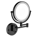 8 Inch LED Wall Mount Two Sided Magnifying Makeup matte black-stainless steel