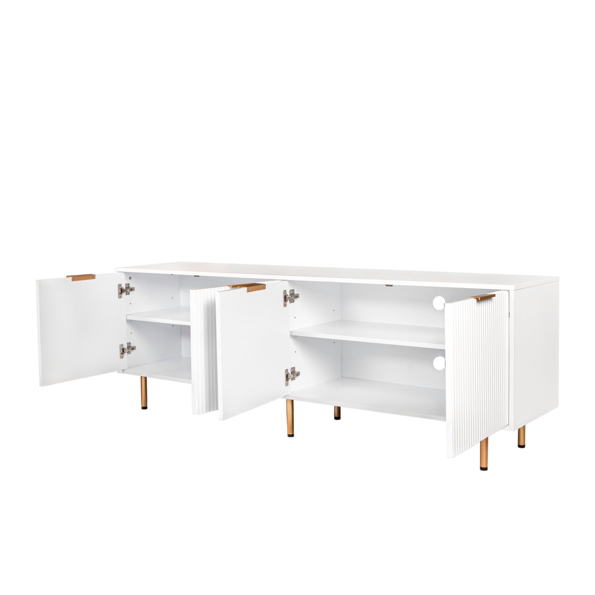 Modern Warm White Tv Cabinet For 80 Inch Tv