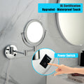 8 Inch LED Wall Mount Two Sided Magnifying Makeup chrome-stainless steel