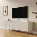 Modern Warm White Tv Cabinet For 80 Inch Tv