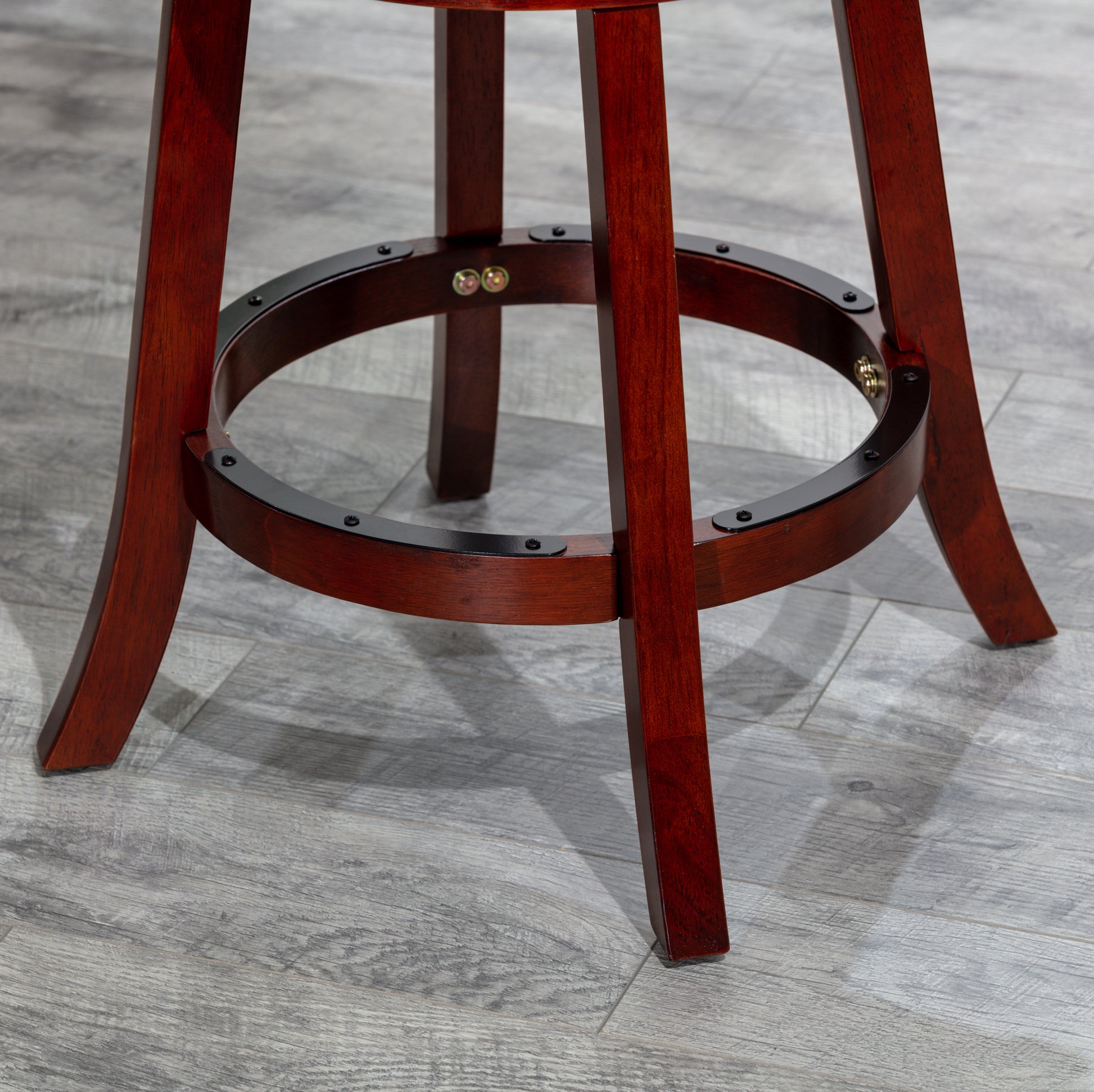 30" Bar Height X Back Swivel Stool, Stool, Cherry cherry-fabric