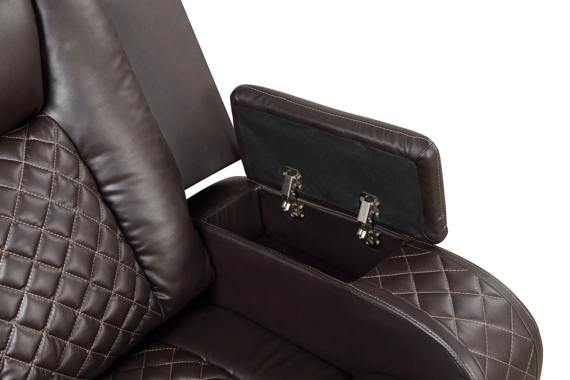 Benz LED & Power Reclining Loveseat Made With Faux brown-faux leather-metal-primary living