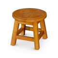 Carved Wooden Step Stool, Queen Bee, Natural natural-rubber wood