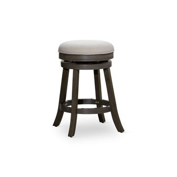 24" Counter Stool, Weathered Gray Finish, Charcoal gray-fabric