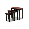 3 Piece Nesting Table Set, Espresso espresso-rubber wood