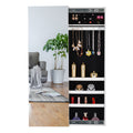 Full Mirror Jewelry Storage Cabinet With with Slide white-mdf-mdf