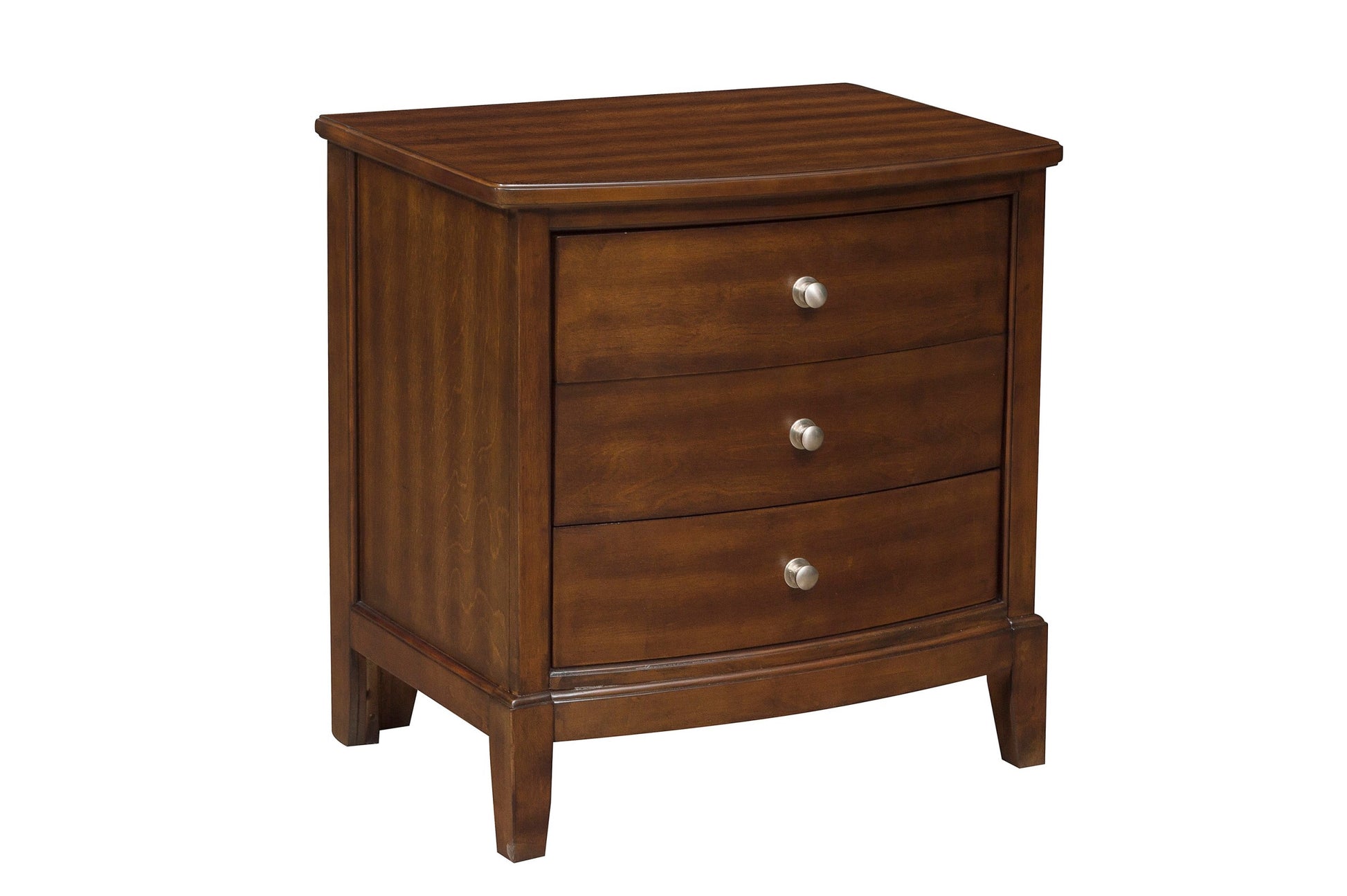 Dark Cherry Finish 1pc Nightstand of 3x Drawers Satin brown mix-3 drawers-bedroom-transitional-wood