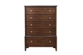 Dark Cherry Finish 1pc Chest of 5x Drawers Satin brown mix-bedroom-transitional-wood