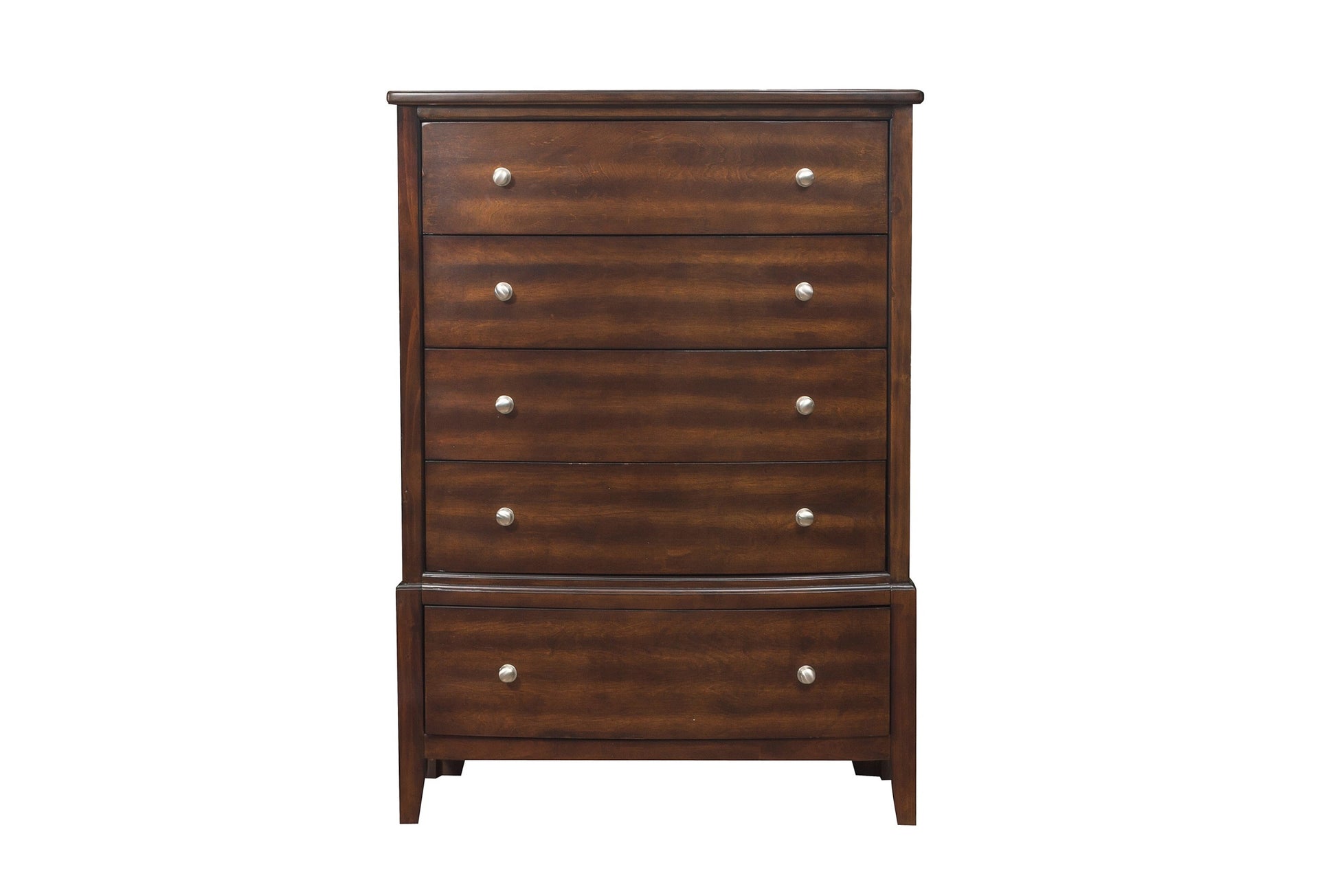 Dark Cherry Finish 1pc Chest of 5x Drawers Satin brown mix-bedroom-transitional-wood