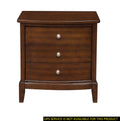 Dark Cherry Finish 1pc Nightstand of 3x Drawers Satin brown mix-3 drawers-bedroom-transitional-wood