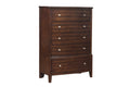 Dark Cherry Finish 1pc Chest of 5x Drawers Satin brown mix-bedroom-transitional-wood