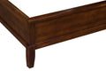 Dark Cherry Finish 1pc Queen Sleigh Bed Button Tufted box spring required-queen-brown