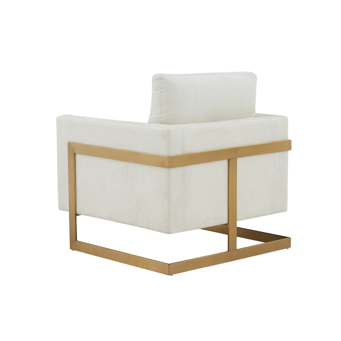 Modrest Prince Contemporary Cream & Gold Fabric Accent cream-fabric