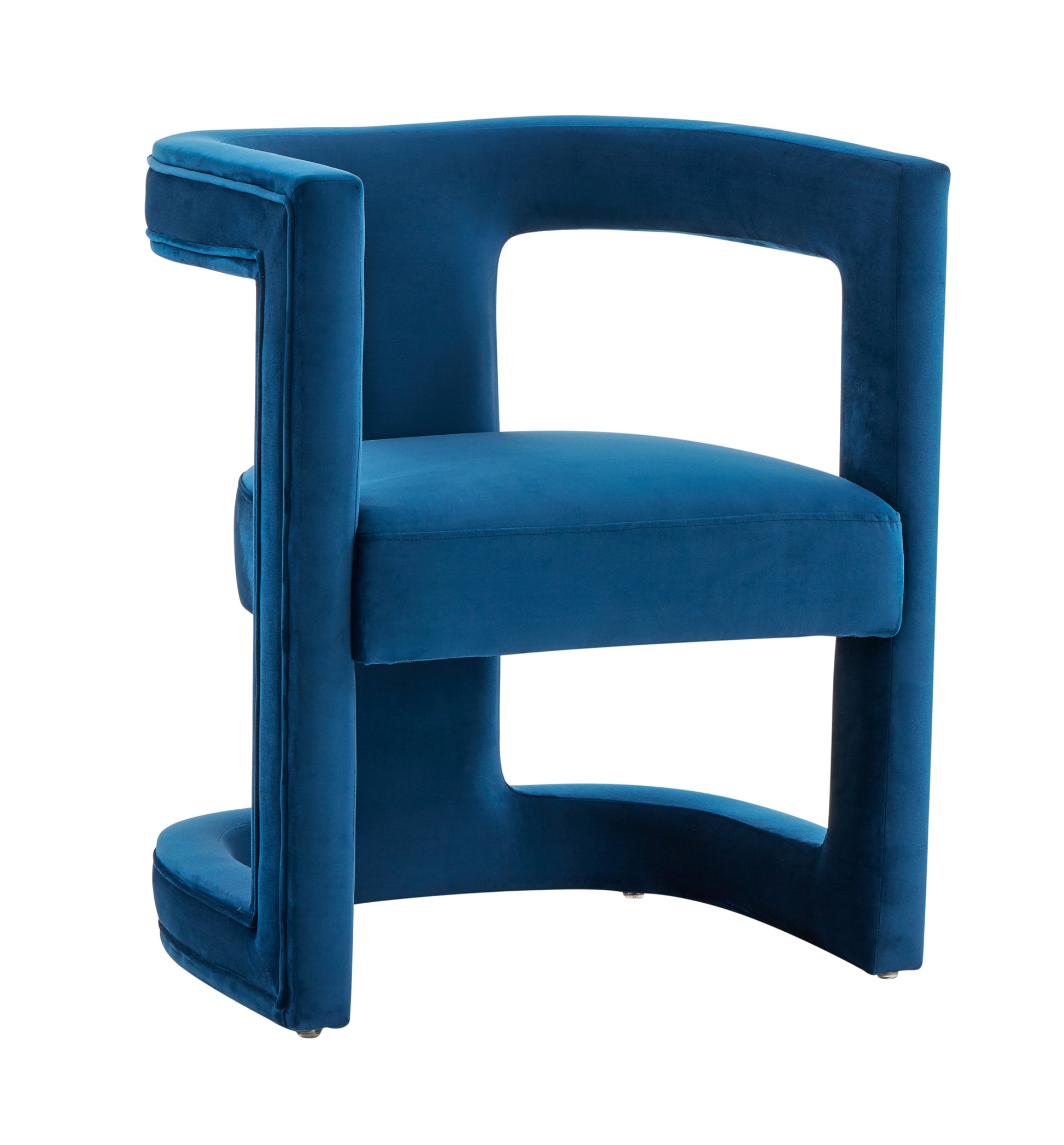 Modrest Kendra Modern Blue Fabric Accent Chair