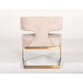 Calvo Modern Off White Velvet & Brass Dining