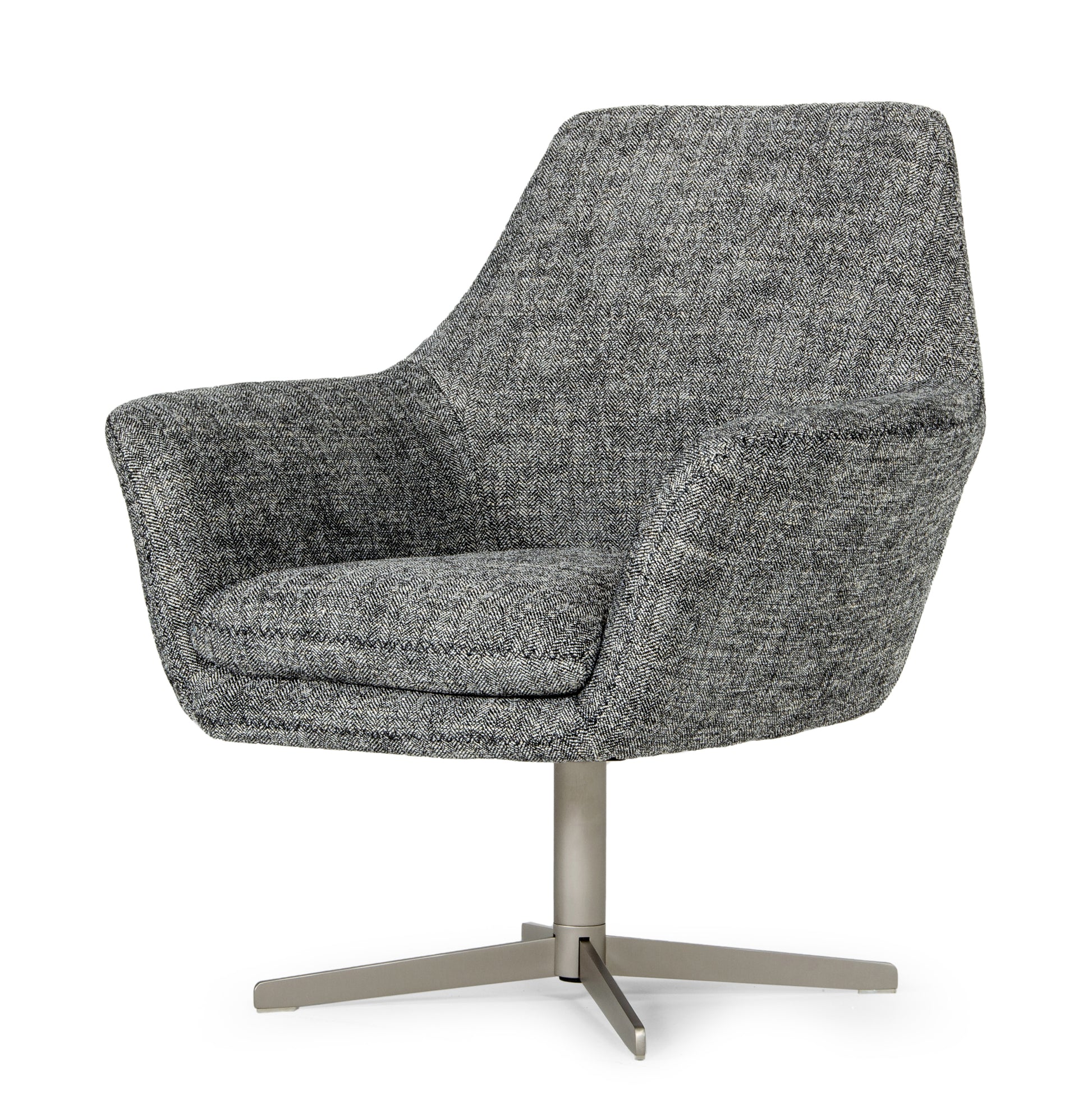 Divani Casa Elvin Modern Dark Grey Fabric Swivel