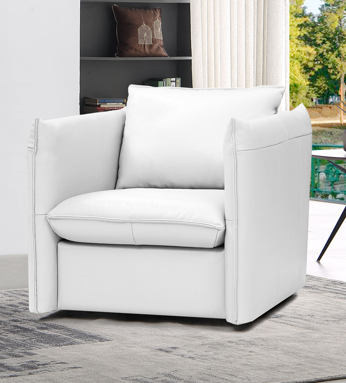 Divani Casa Tamworth Modern White Leather Swivel