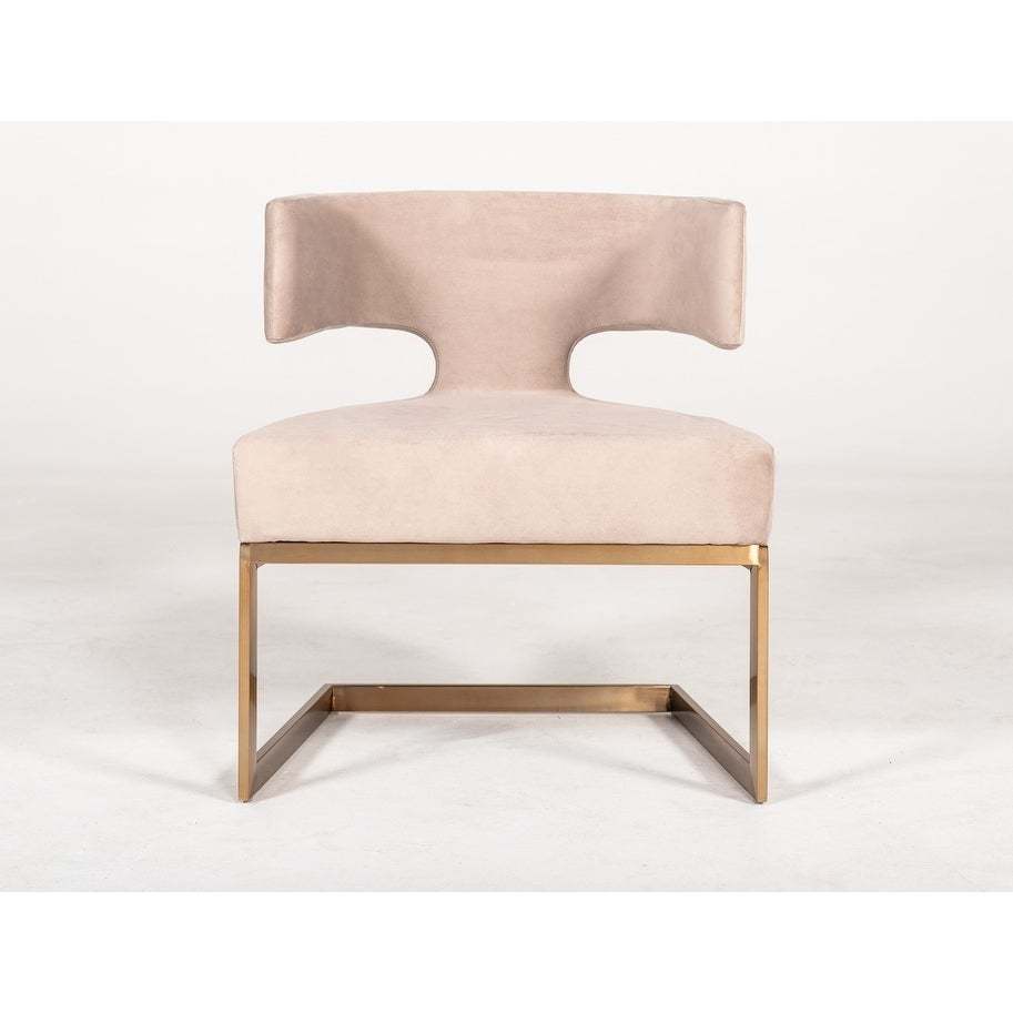 Calvo Modern Off White Velvet & Brass Dining