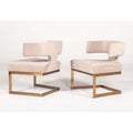 Calvo Modern Off White Velvet & Brass Dining