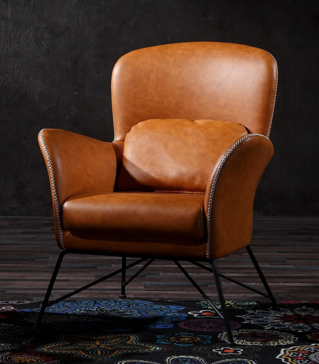 Kirk Modern Brown Eco Leather Accent Chair
