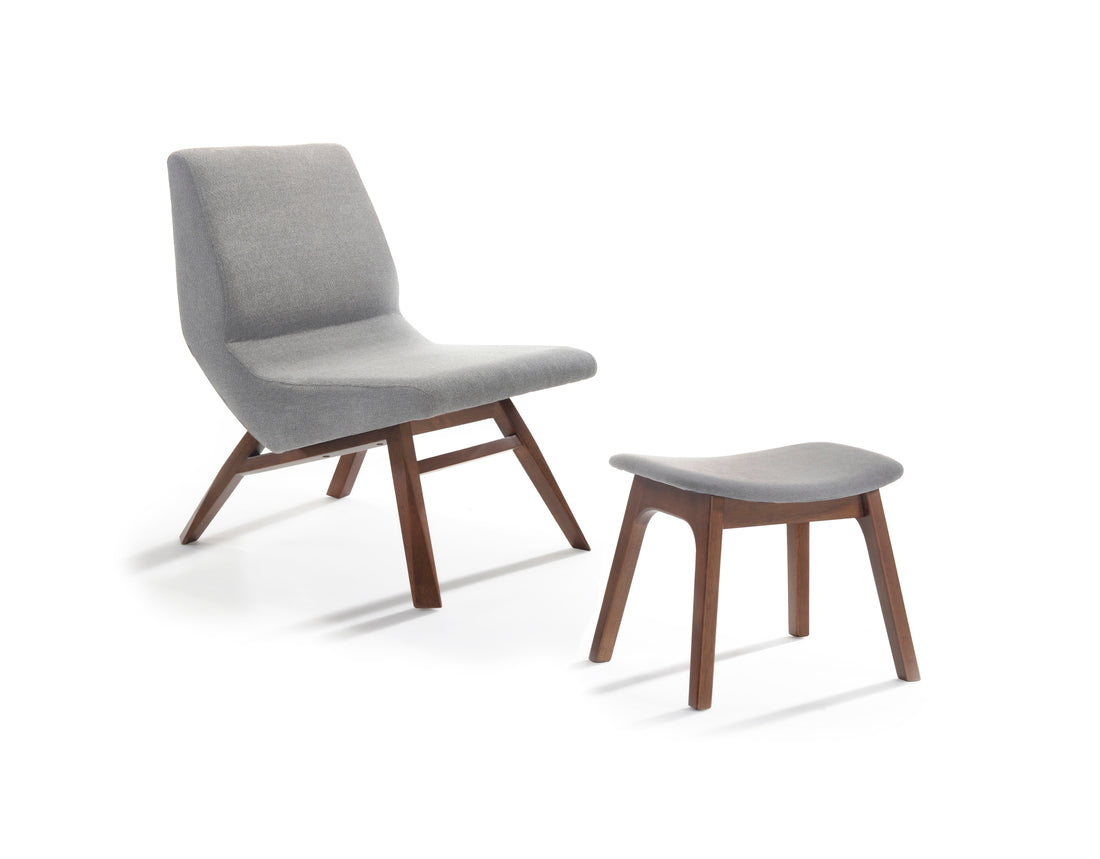 Whitney Modern Grey & Walnut Accent Chair &