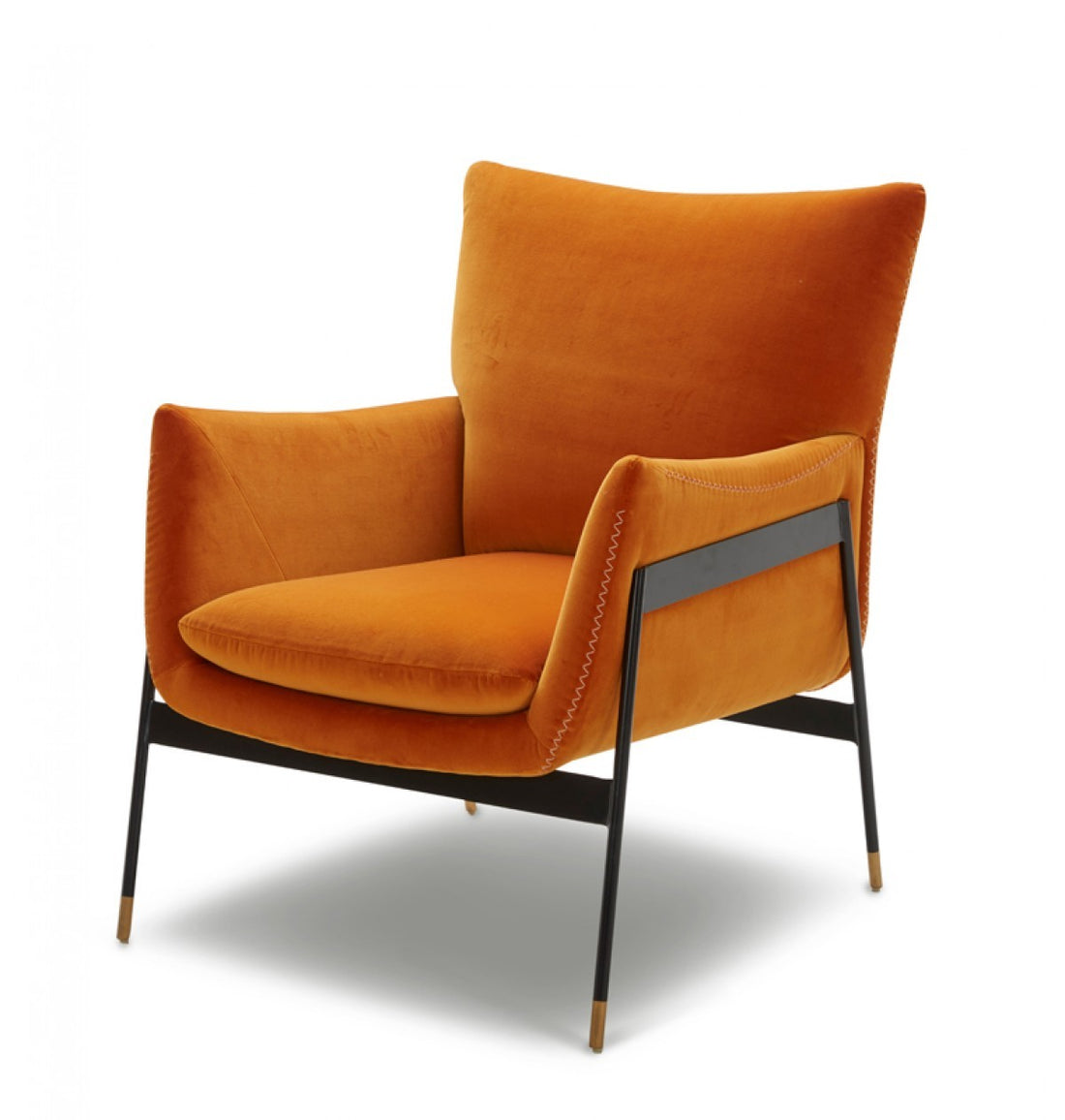 Divani Casa Joseph Modern Orange Fabric Accent