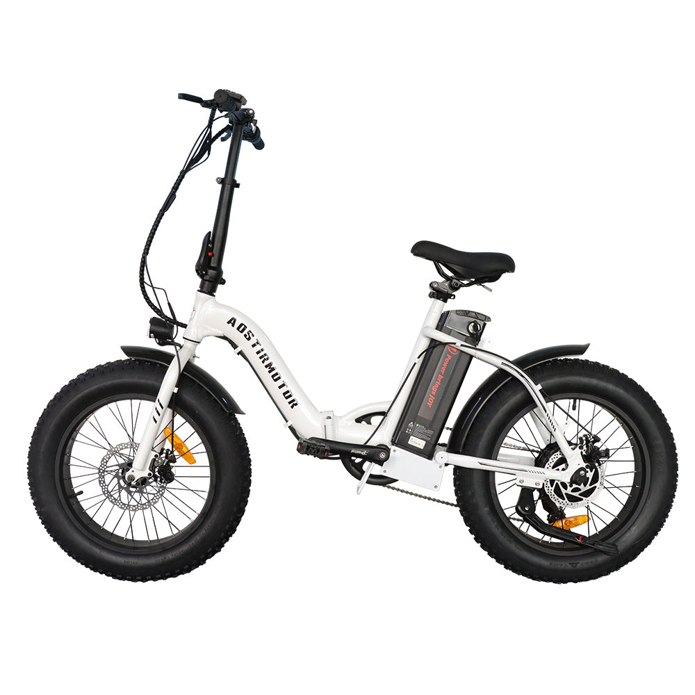 AOSTIRMOTOR G20 Folding Electric Bike Ebike Bicycle white-aluminium