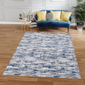 Milano Collection Nautical Navy Blue Woven Area Rug navy blue-polyester