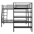 L Shaped Metal Twin Over Full Bunk Bed And Twin