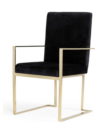 Modrest Fowler Modern Black Velvet Dining Chair