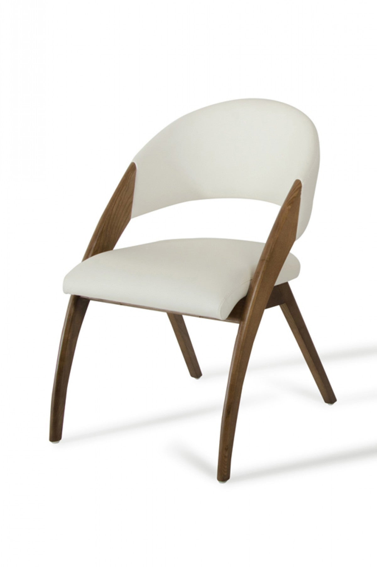 Lucas Mid Century Cream & Walnut Dining Chair