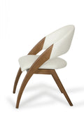 Lucas Mid Century Cream & Walnut Dining Chair