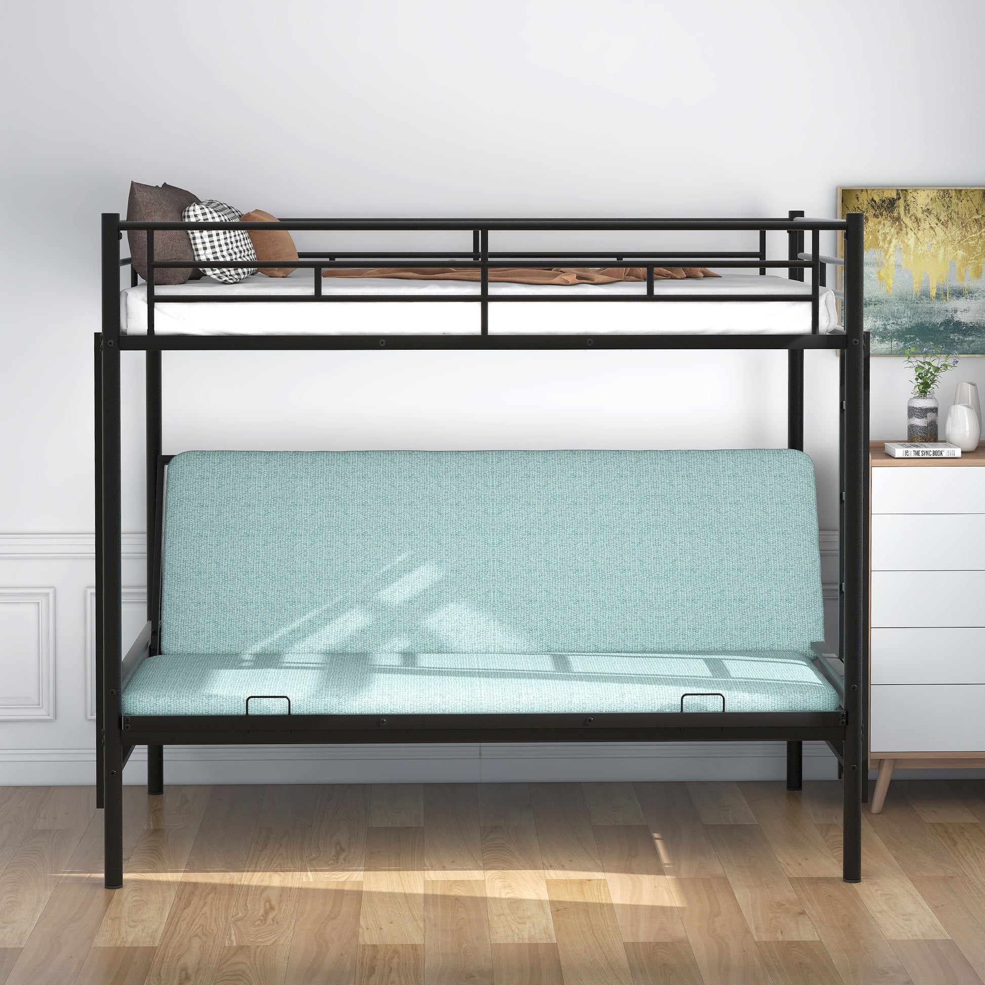 Twin Over Full Metal Bunk Bed, Multi